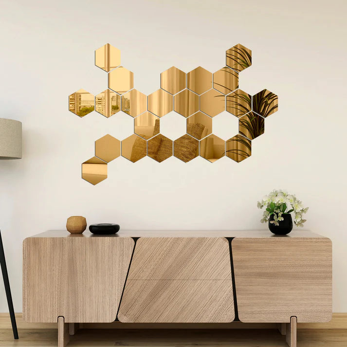 Espelhos Hexagonais para Decorar